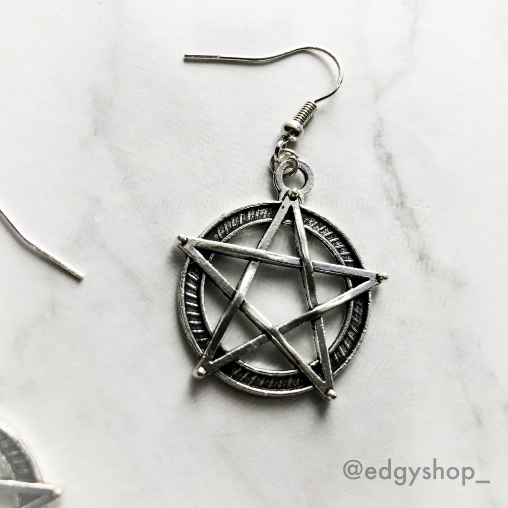 Pentagram Earrings - Picture 3 of 3